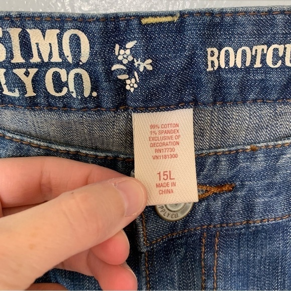 Mossimo Dark Wash Distressed Bootcut Jeans Size 15L - Picture 4 of 7